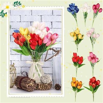 Simulation Of 6 Prongs Tulips Bouquet Table Decoration