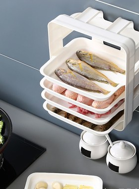 1 Pc ABS Household Wall-Mounted Racks Kitchen Side Dishes Ra