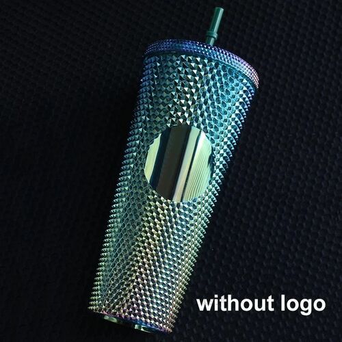 710ml Tumbler Water Cups With Straw Double Layer Plastic Dur