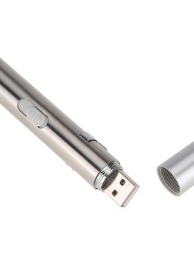 2 in 1 USB Rechargeable Mini Red Pointer Pen with White LED