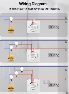 Wifi Wall Touch Switch EU No Neutral Wire Required Smart Lig