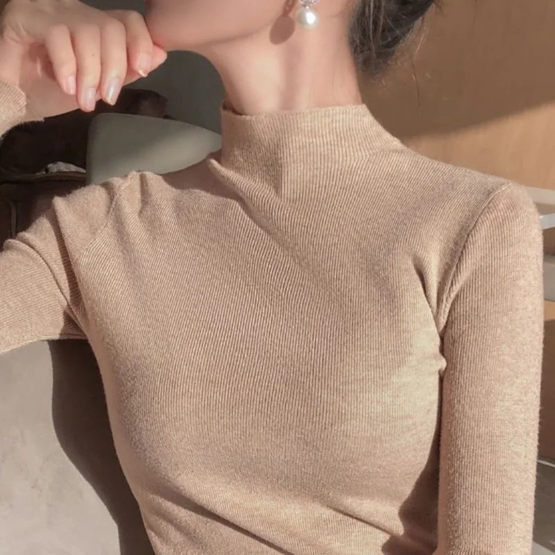 2021 Newest Knitted Women Turtleneck Sweater Pullovers Sprin