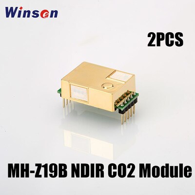 2PCS  MH-Z19B NDIR CO2 Sensor Module Anti-water Vapor Interf