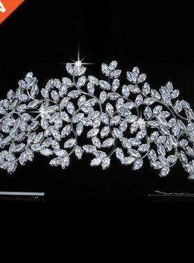 Crown HADIYANA Leaves Design Vintage Women Wedding Bridal Ha