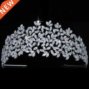 Design HADIYANA Bridal Crown Wedding Vintage Leaves Women