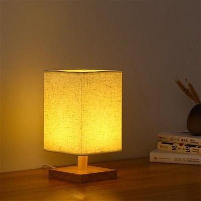 Modern Square Table Lamp Bedroom Study Bedside Lamp Solid