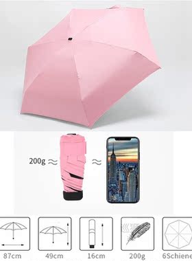 Lightweight Pocket Mini Umbrella Rain Women Windproof Durabl