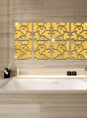 32pcs/set 3D Mirror Wall Stickers Acrylic Mural BIG Sticker