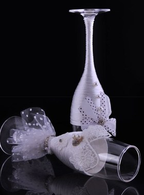 Wedding Dress Wine Glasses-handmade Bride And Groom Champagn