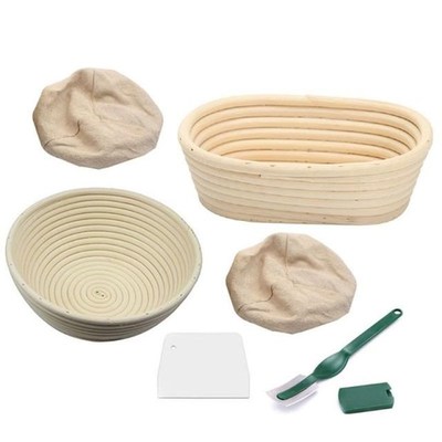 6Pcs Banneton Proofing Bread Basket With Removable Liner and