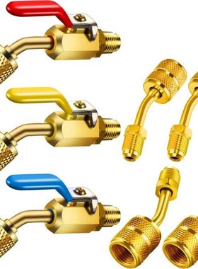 7 Pcs Air Conditioning Refrigerant Angled Compact Ball Valve