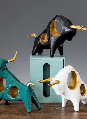 Sculpture Taurus Statue Bull Figurine Reisn Bull Symbol of