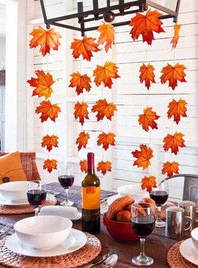 Led-String-Lights Thanksgiving-Decorations Leaf Christmas Ha