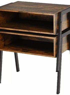 2PCS Stackable End Table Night Stand Bedside Table Shelf