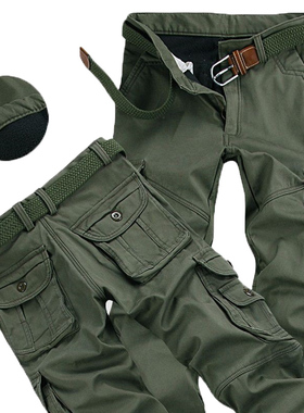 Men's Winter Pant Thick Warm Cargo Pant Casual Fleec