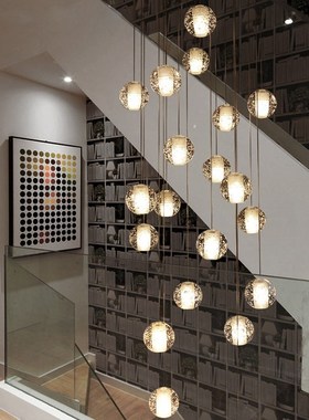 Luxury Modern Chandelier Lighting Large Staircase LED Crysta