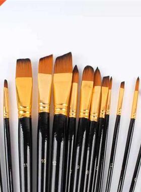 15 Pcs Black Oil Paint Brush Sets Artist Paint Brush Kit Ac