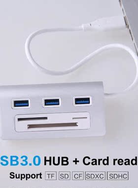 6 in 1 HUB Splitter CF SD TF Card Reader 3 USB Adapter USB 3
