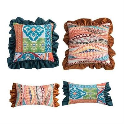 European Vintage Pillow Cover Lotus Leaf Side Cushion