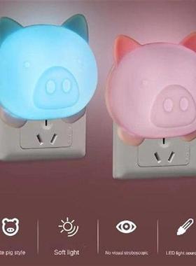 New Led Cute Pig Night Light Socket Type Intelligent Light