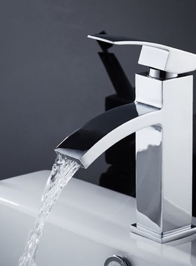 Waterfall Basin Faucet Water Mixer Tap Bathroom Faucet Black