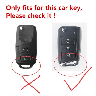 Silicon Carbon Fiber ABS Matte Car Key Cover Case For Volksw