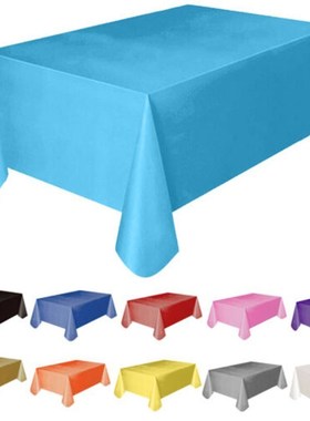 Plastic Disposable Solid Color Tablecloth Birthday Party Wed