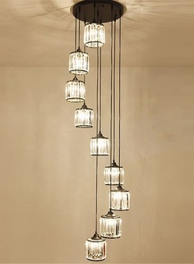 Modern Luxury Staircase Lamp Villa Hall Chandelier Modern Cr