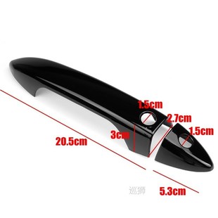 8PCS Gloss Black Carbon Car Side Door Handle Cover Trim Stic