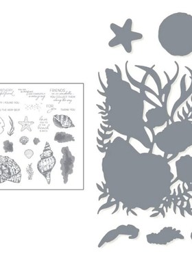 Shell Conch Seal Stamp with Cutting Dies Stencil DIY Scrapbo