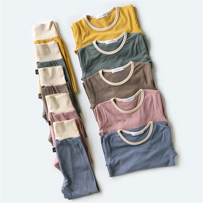 Baby Clothes Pajamas Sets Boys Girls Ribbed Pajamas Set Chil