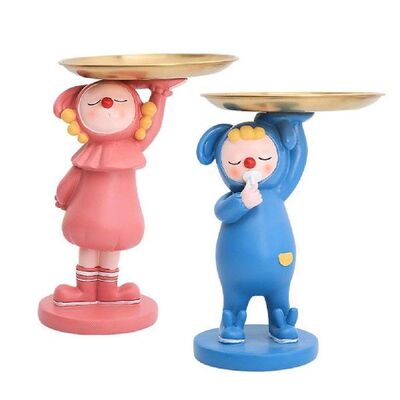 Girl Figurine Fruit Tray Key Ring Holder Home Decoration