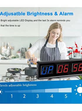 Gym Timer,LED Interval Timer Digital Countdown Wall Clock Fi
