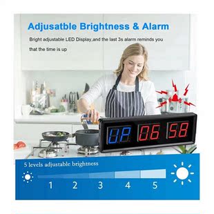 Gym Timer,LED Interval Timer Digital Countdown Wall Clock Fi