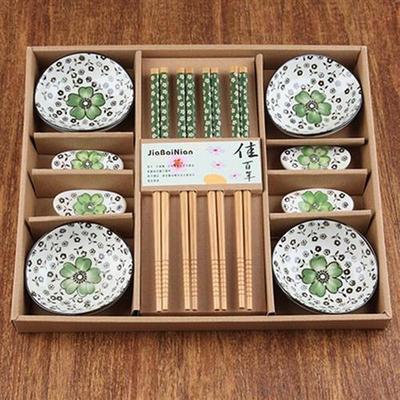 Korean Plate Chopsticks Ceramic Tableware Set Gift Box