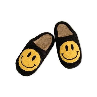 2021 Women Fluffy Fur Slippers Big Smile Floor Slipper Short