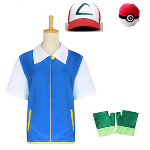 Anime Kids Adults Halloween Ash Ketchum Cosplay Costume