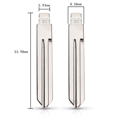 10pcs Type #22 Metal Blank Flip KD Remote Key Blade For Niss