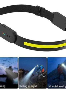 LED Headlight USB Rechargeable COB Head Flashlight Lamp