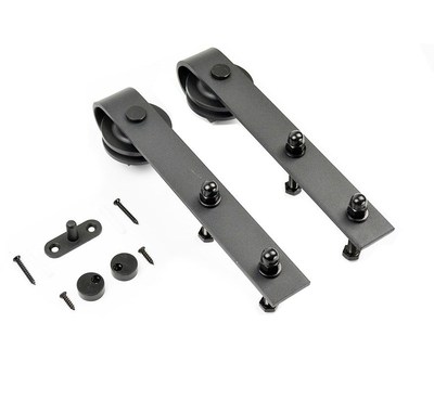 DIYHD 5FT-10FT Rustic Black Classic Sliding Barn Door Hardwa