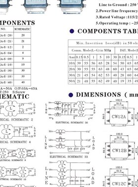 (1pcs/lot) CW12B-60A-S Taiwan WELL 60A CANNY power filter th