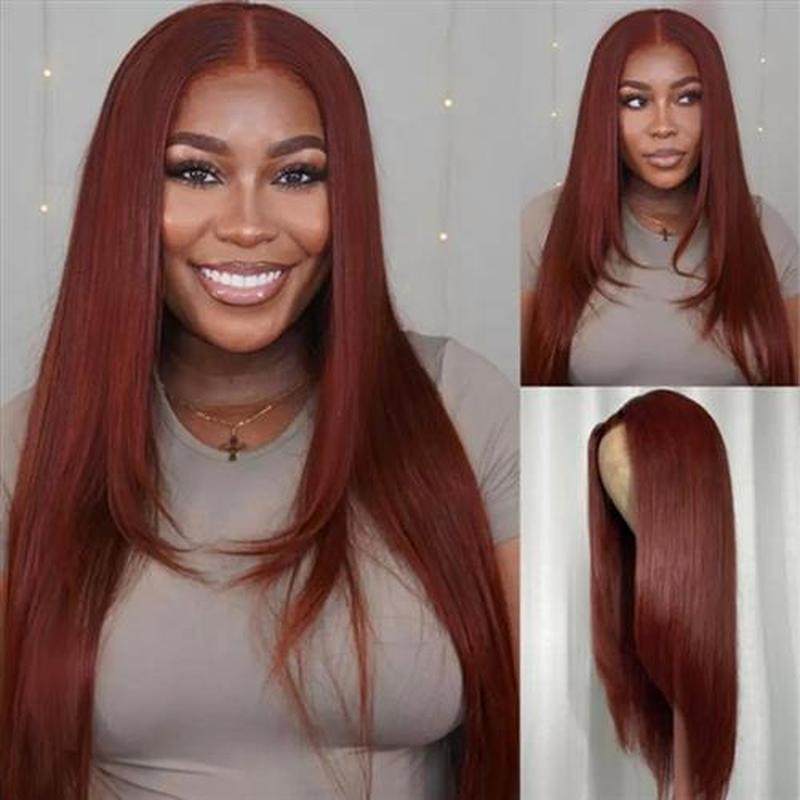 layered cut wig reddish brown 13x4 synthetic lace wigs for w