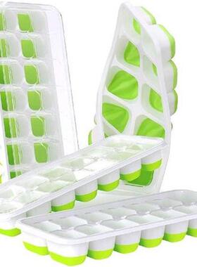 4 Pack Ice Cube Trays with Lid,Easy-Release Silicone &