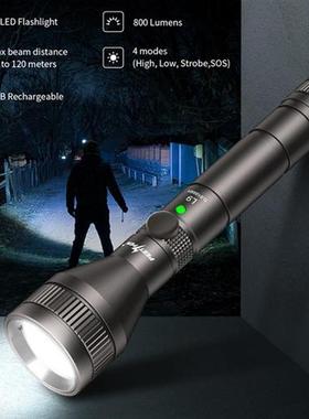 PEETPEN L9 USB Rechargeable LED Flashlight Pocket Torch 4 M