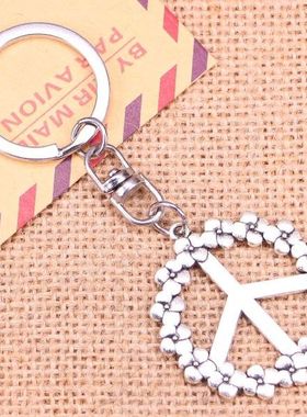 20pcs New Fashion Keychain 38mm peace symbol Pendants DIY