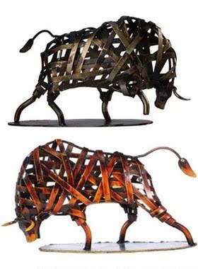 Weaving Artwork Cattle Figurine for Household Home