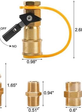 4Pcs RV Propane Quick Connecting Adapter 1/4 Inch Shutoff Va