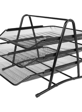3 Tier Metal Mesh Document Rack File Holder Letter Tray for