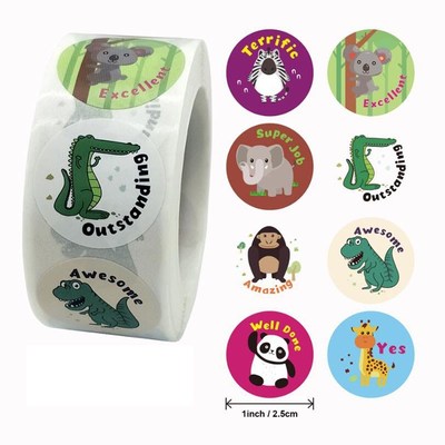 500 Pcs/roll, Different Design Cute Cartoon Animal Elephant
