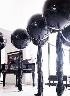 Black Round Latex Balloons 36 Inches Wedding Decoration